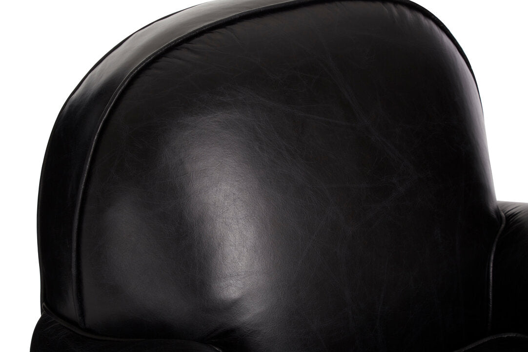 Verona Black Leather Classic Armchair