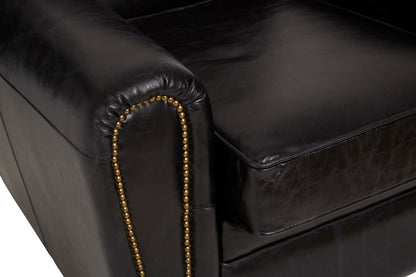 Verona Black Leather Classic Armchair