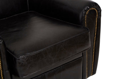 Verona Black Leather Classic Armchair