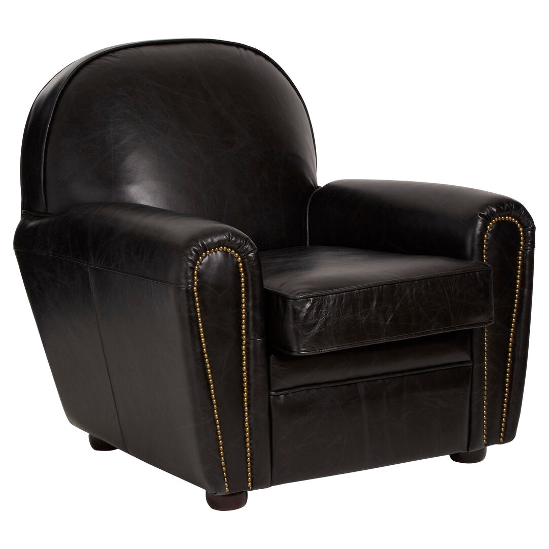 Verona Black Leather Classic Armchair