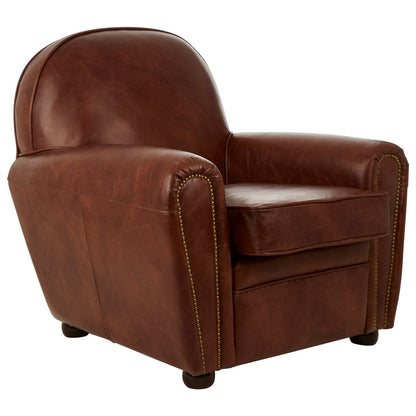 Verona Brown Leather Classic Armchair