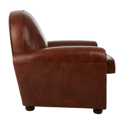 Verona Brown Leather Classic Armchair