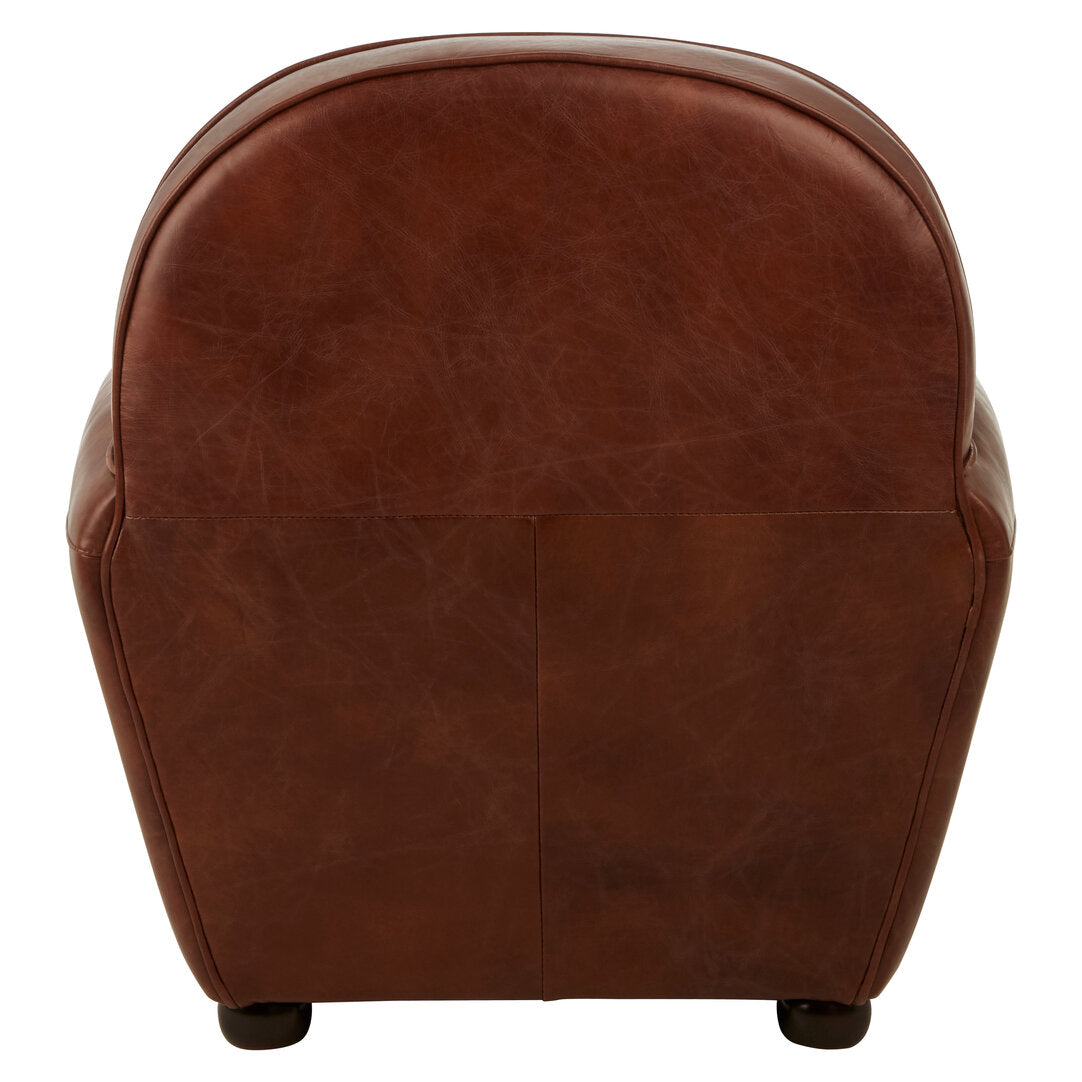 Verona Brown Leather Classic Armchair