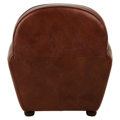 Verona Brown Leather Classic Armchair
