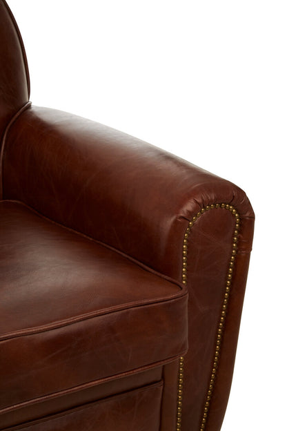 Verona Brown Leather Classic Armchair