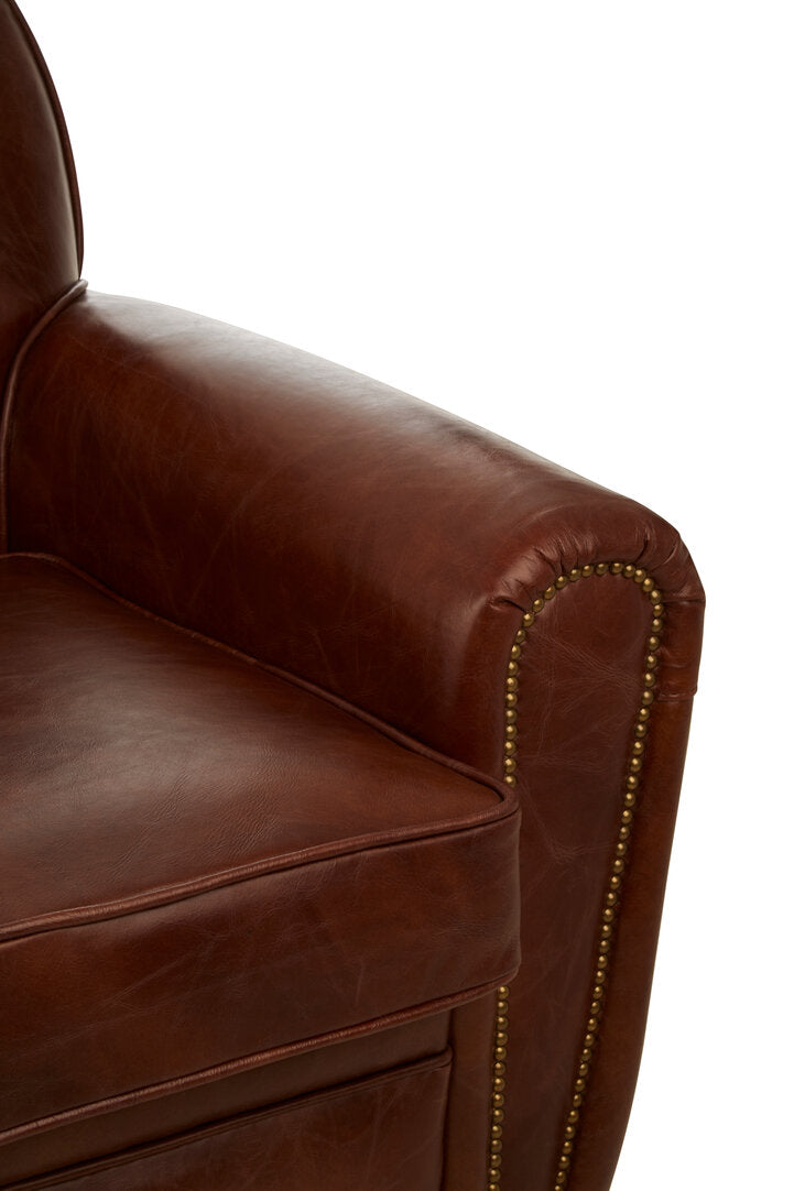 Verona Brown Leather Classic Armchair
