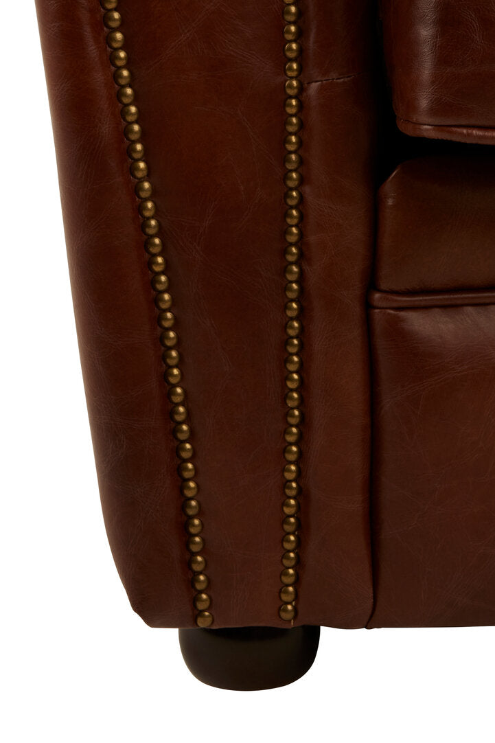 Verona Brown Leather Classic Armchair