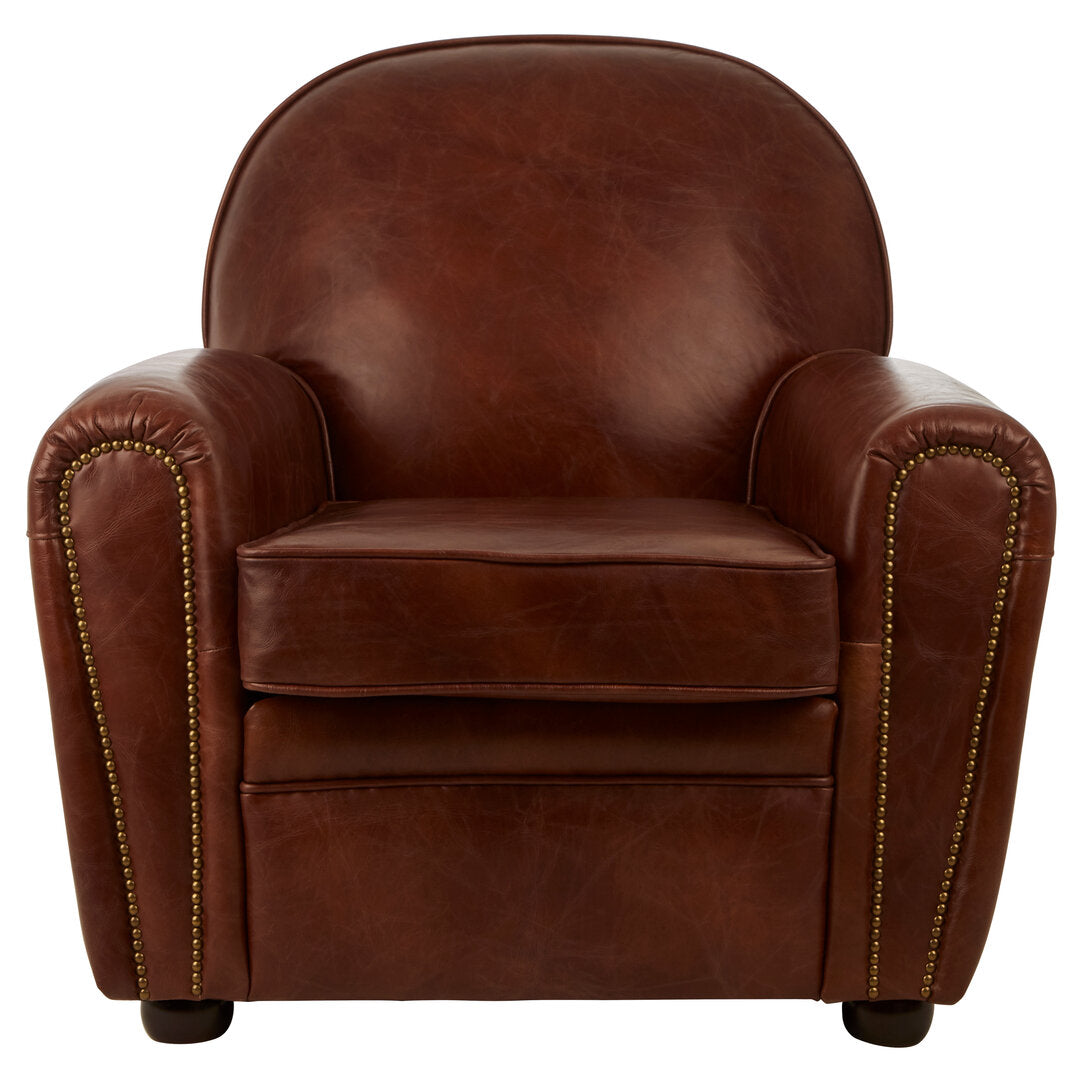 Verona Brown Leather Classic Armchair