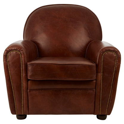 Verona Brown Leather Classic Armchair
