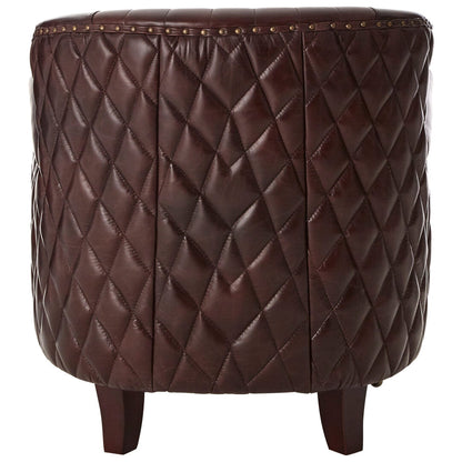 Verona Brown Leather Winged Back Armchair