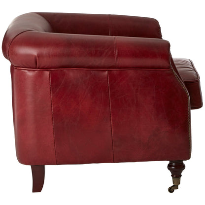 Verona Deep Red Leather Armchair