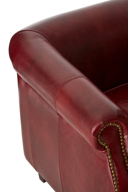 Verona Deep Red Leather Armchair
