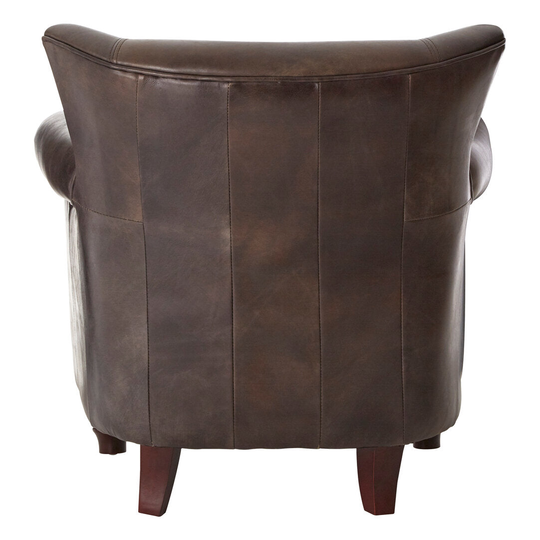 Verona Dark Grey Brown Leather Armchair