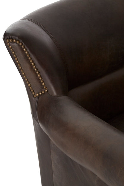 Verona Dark Grey Brown Leather Armchair