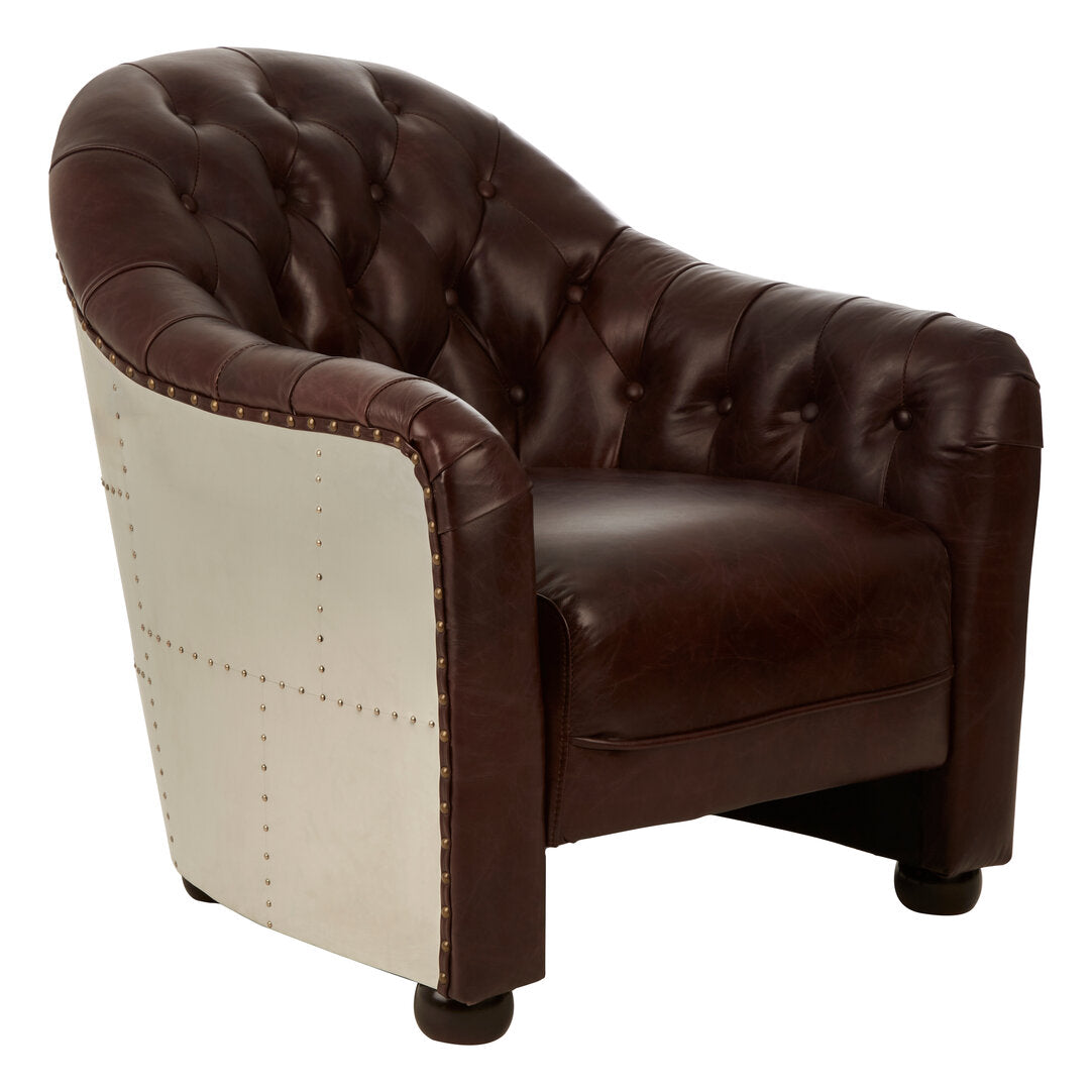 Verona Brown Leather Tub Chair