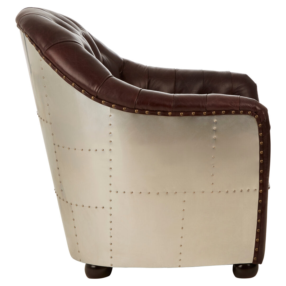 Verona Brown Leather Tub Chair