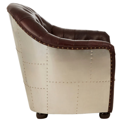 Verona Brown Leather Tub Chair