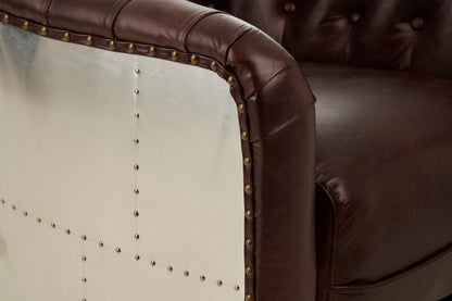 Verona Brown Leather Tub Chair