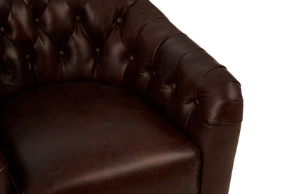 Verona Brown Leather Tub Chair