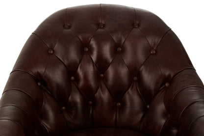 Verona Brown Leather Tub Chair