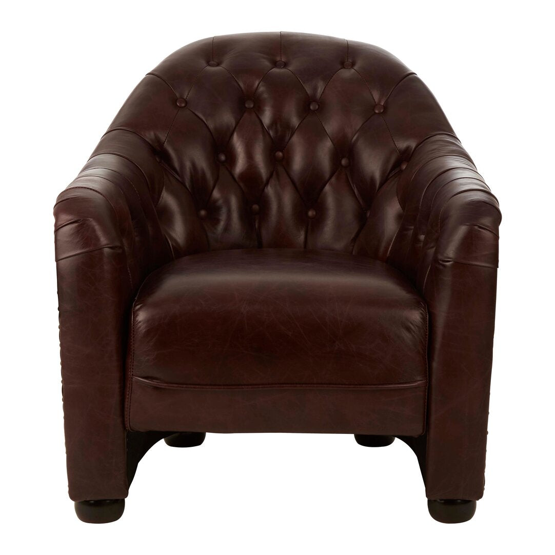Verona Brown Leather Tub Chair