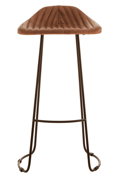 Verona Light Brown Leather Bar Stool With Footrest