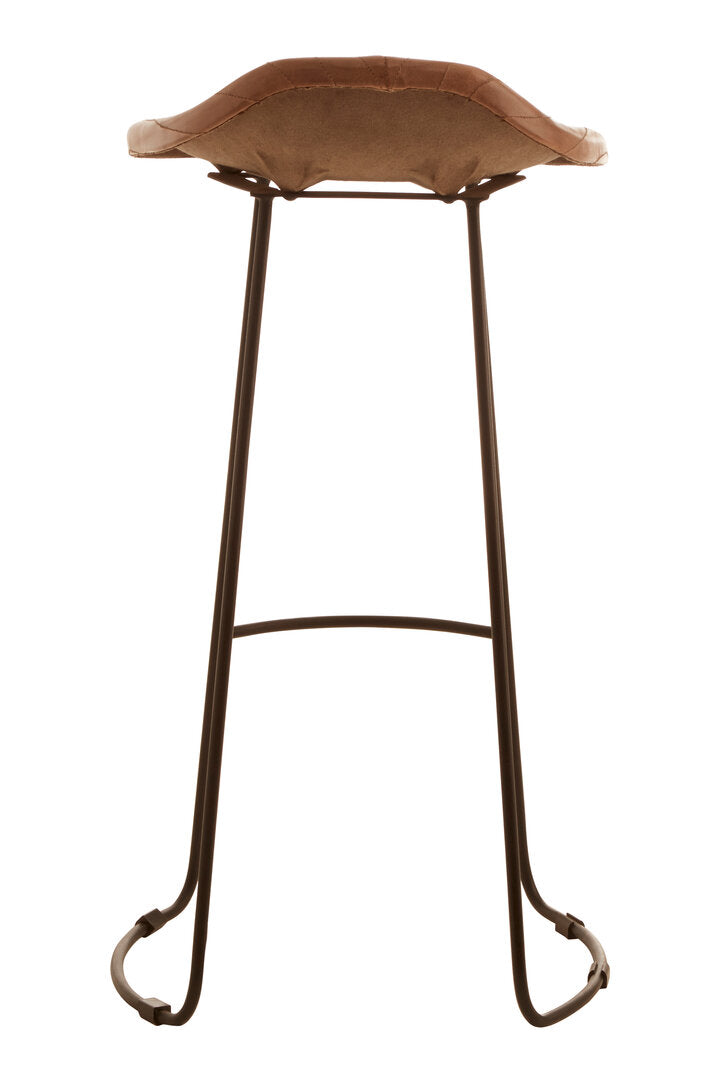 Verona Light Brown Leather Bar Stool With Footrest