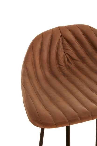 Verona Light Brown Leather Bar Stool With Footrest