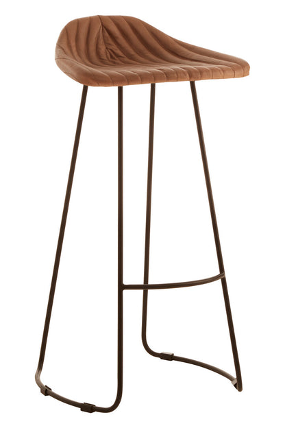 Verona Light Brown Leather Bar Stool With Footrest