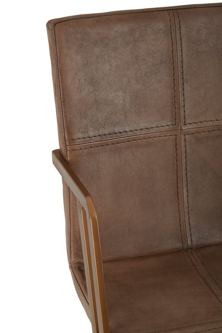 Verona Grey Leather And Iron Chair