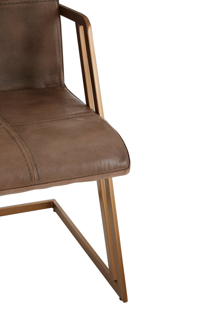 Verona Grey Leather And Iron Chair