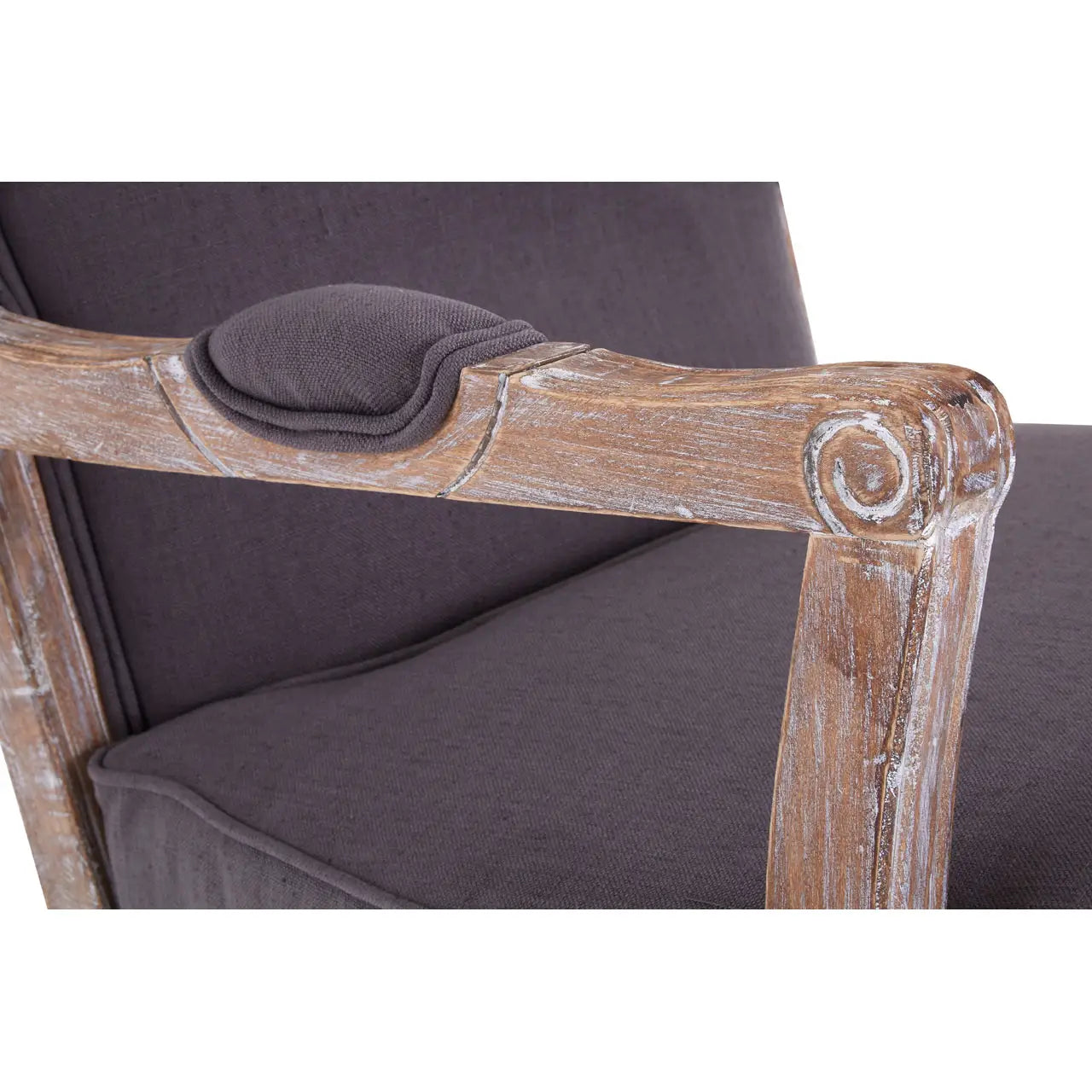 Rococo Grey Linen Mix Chair And Footstool