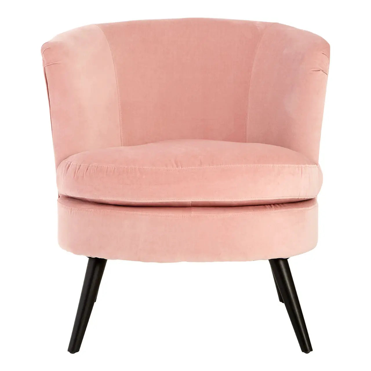 Plush Pink Velvet Round Accent Chair