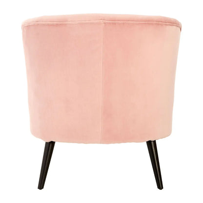 Plush Pink Velvet Round Accent Chair