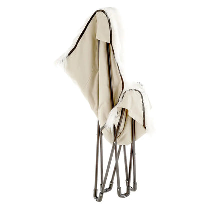 Sienna White Faux Fur Butterfly Chair