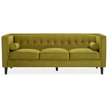 Knightsbridge 3 Seat Olive Velvet Sofa