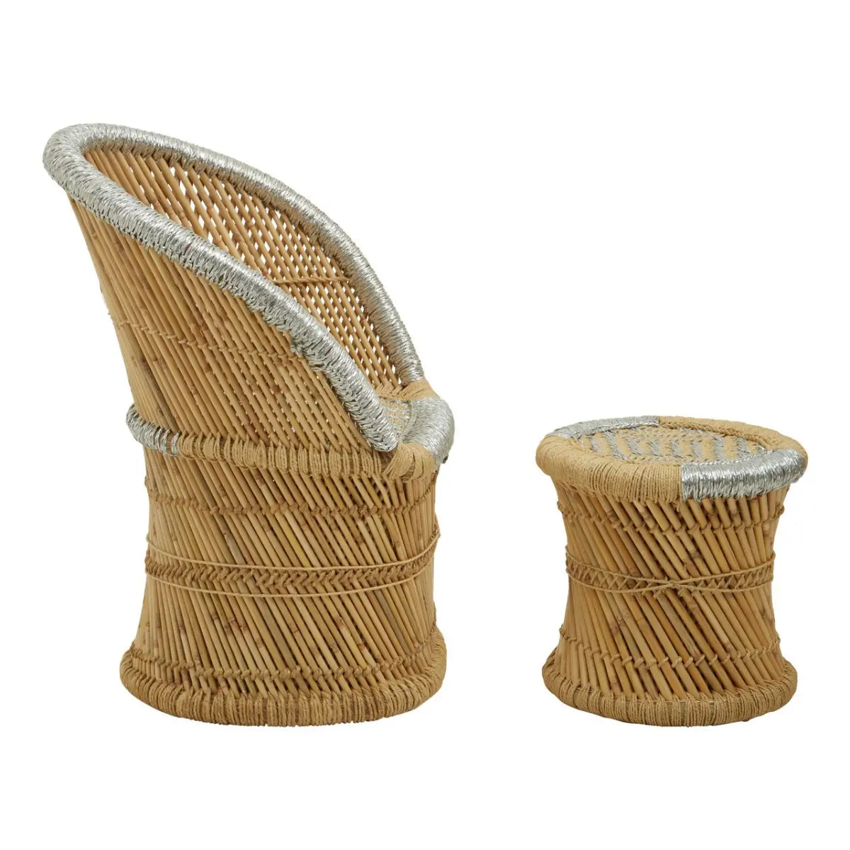 Rowan Natural And Grey Chair And Stool