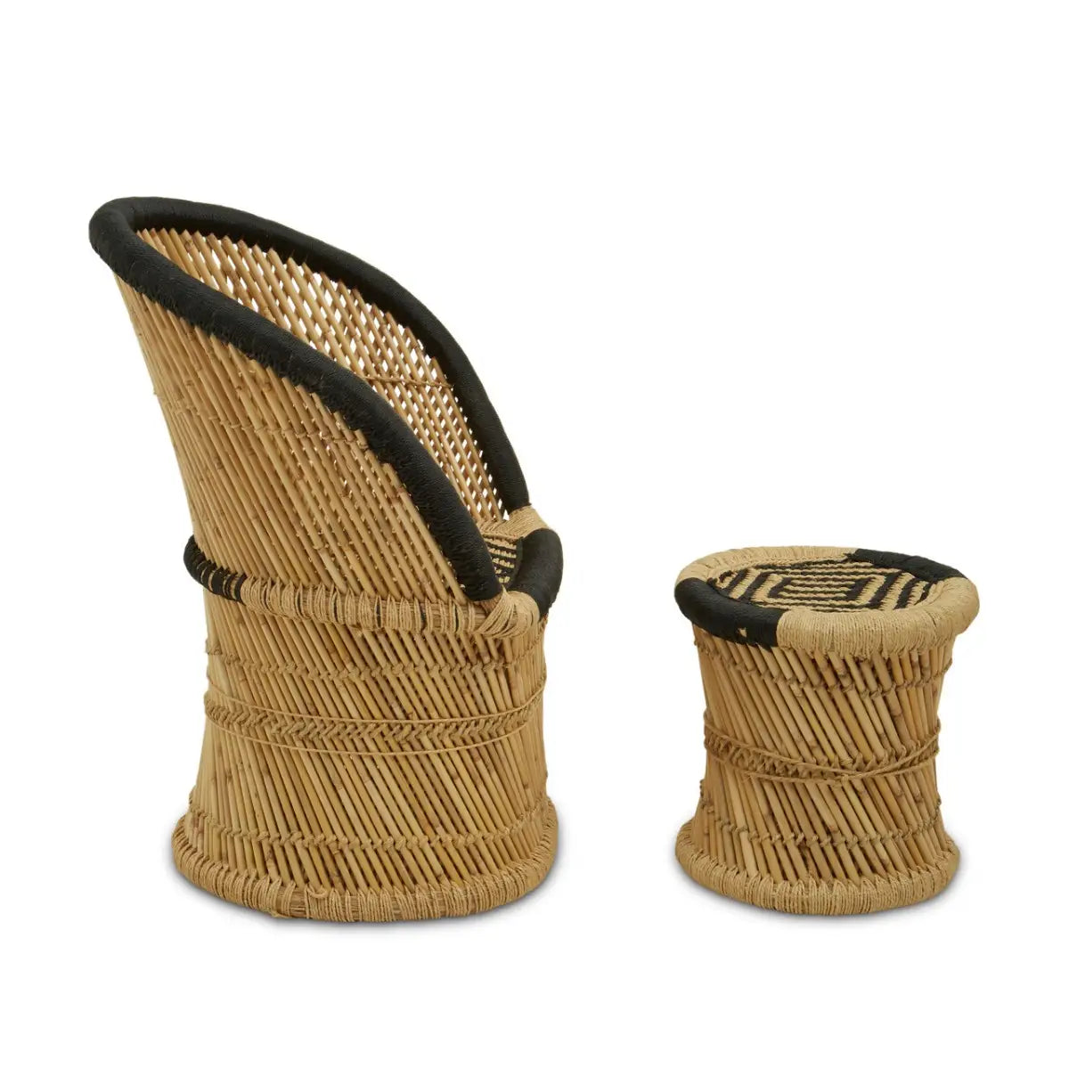 Rowan Natural And Black Chair And Stool