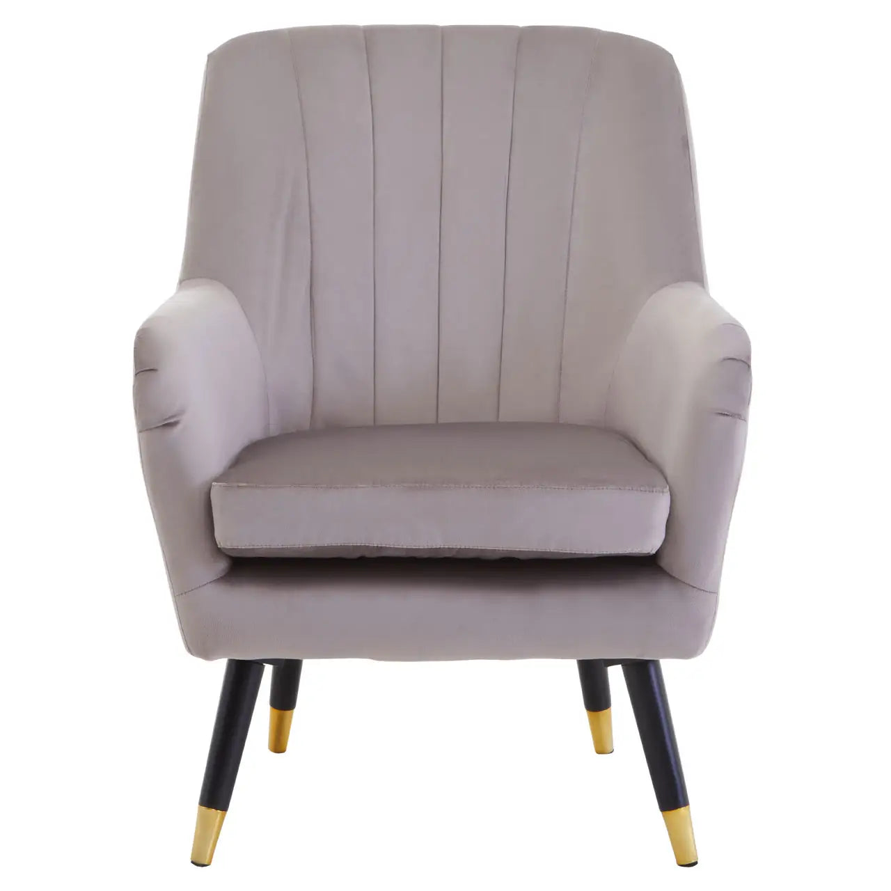 Loretta Mink Velvet Accent Chair With Black Legs