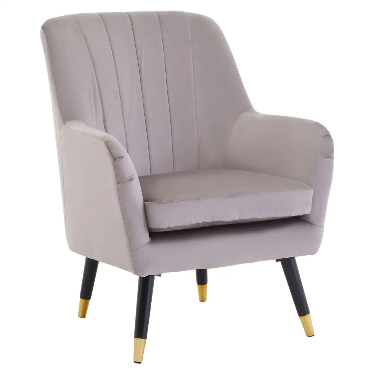 Loretta Mink Velvet Accent Chair With Black Legs