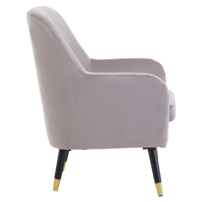 Loretta Mink Velvet Accent Chair With Black Legs