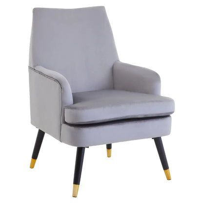 Loretta Velvet Accent Chair With Wooden legs