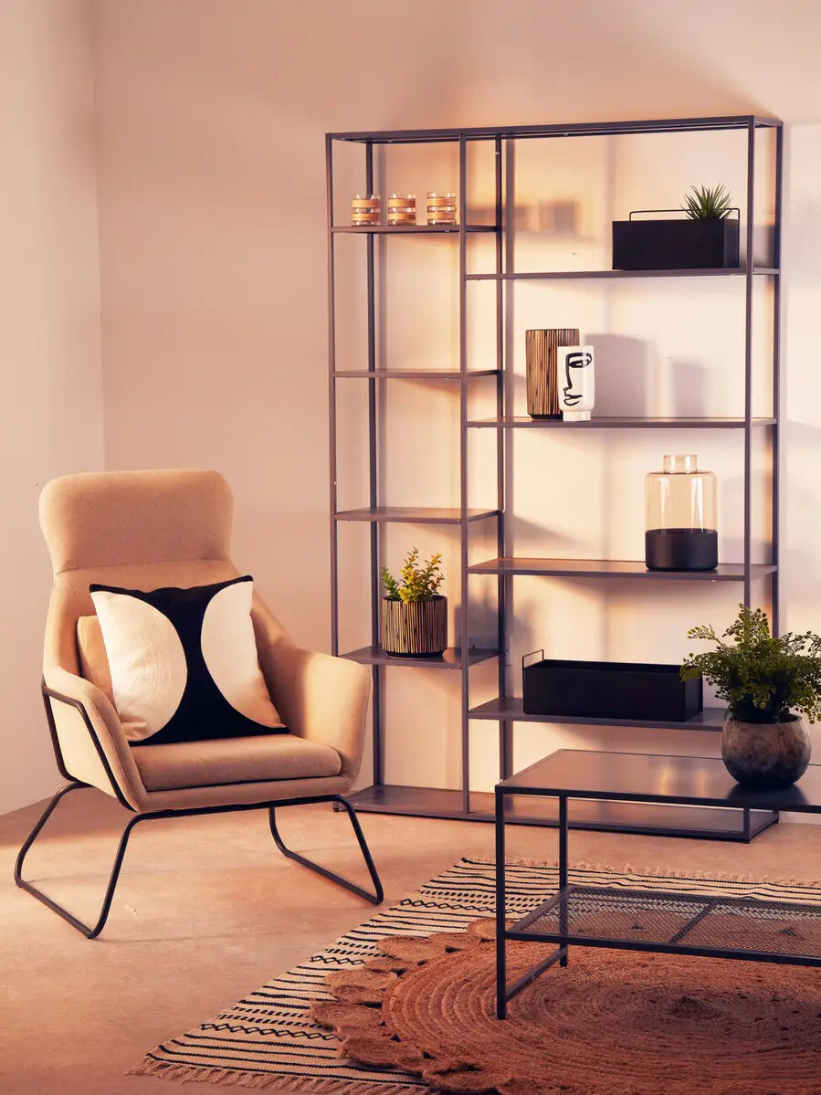 Stockholm Natural Chair With Black Metal Frame