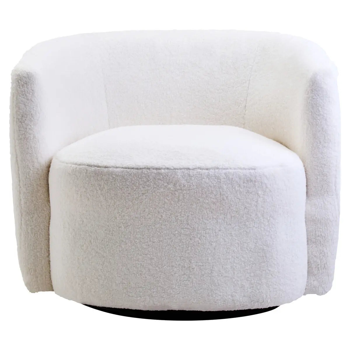 Montreal Boucle Effect Curved Lounge Chair With Swivel Base