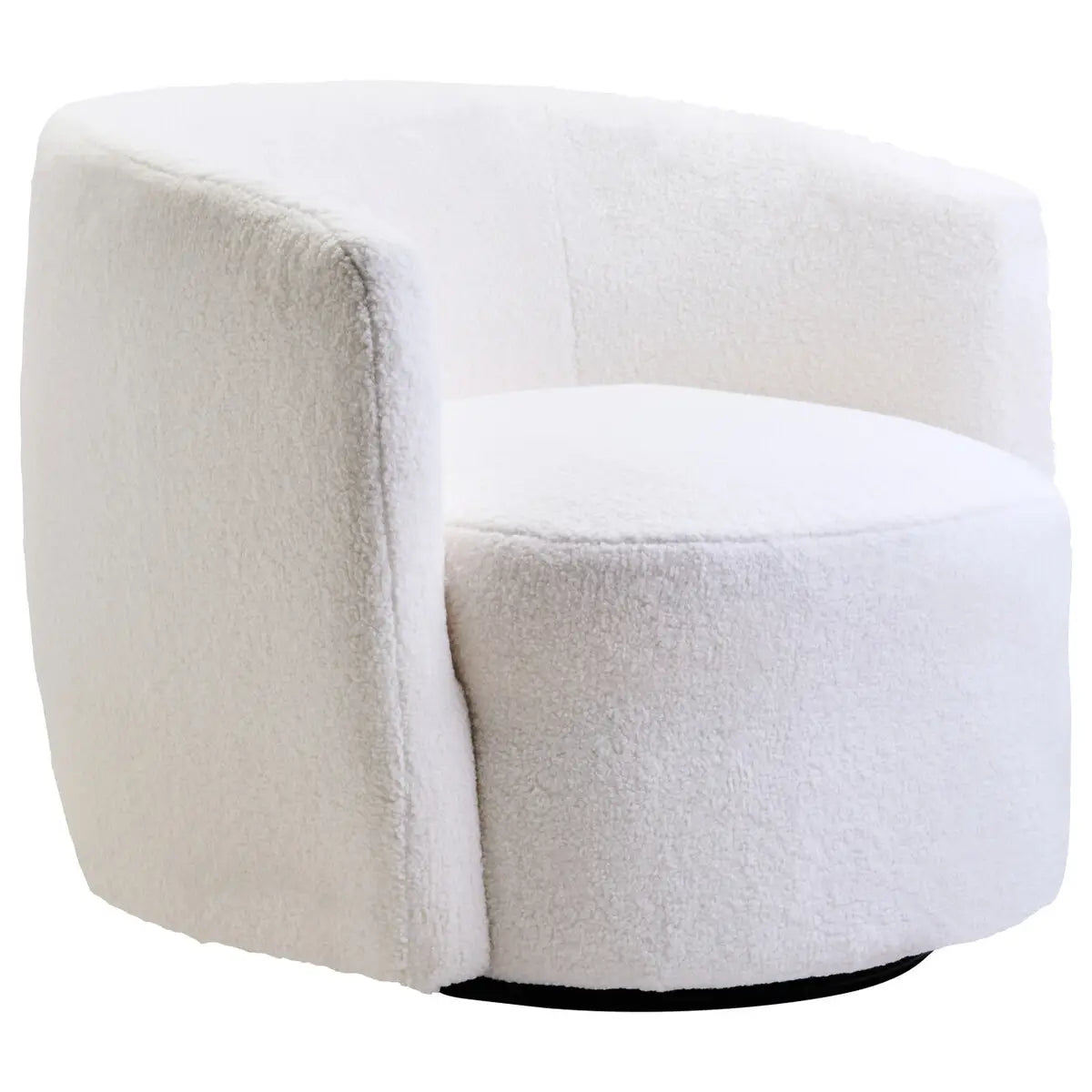 Montreal Boucle Effect Curved Lounge Chair With Swivel Base