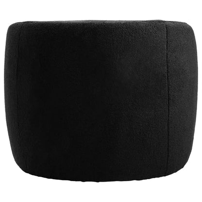 Montreal Boucle Effect Curved Lounge Chair With Swivel Base
