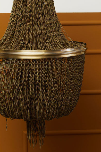 Como Antique Brass Chain Design Chandelier