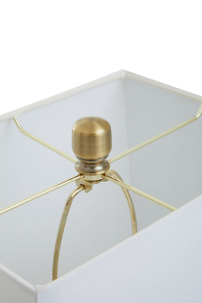 Valencia Circular Marble Table Lamp with Ivory Shade