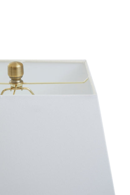 Valencia Circular Marble Table Lamp with Ivory Shade