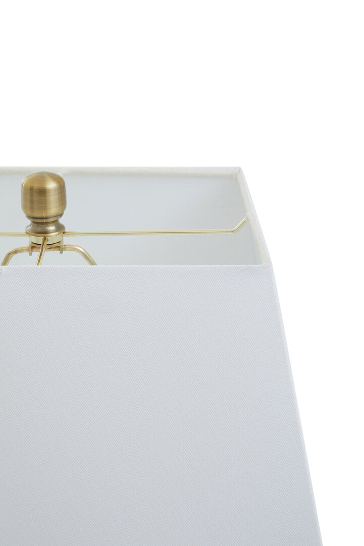 Valencia Circular Marble Table Lamp with Ivory Shade